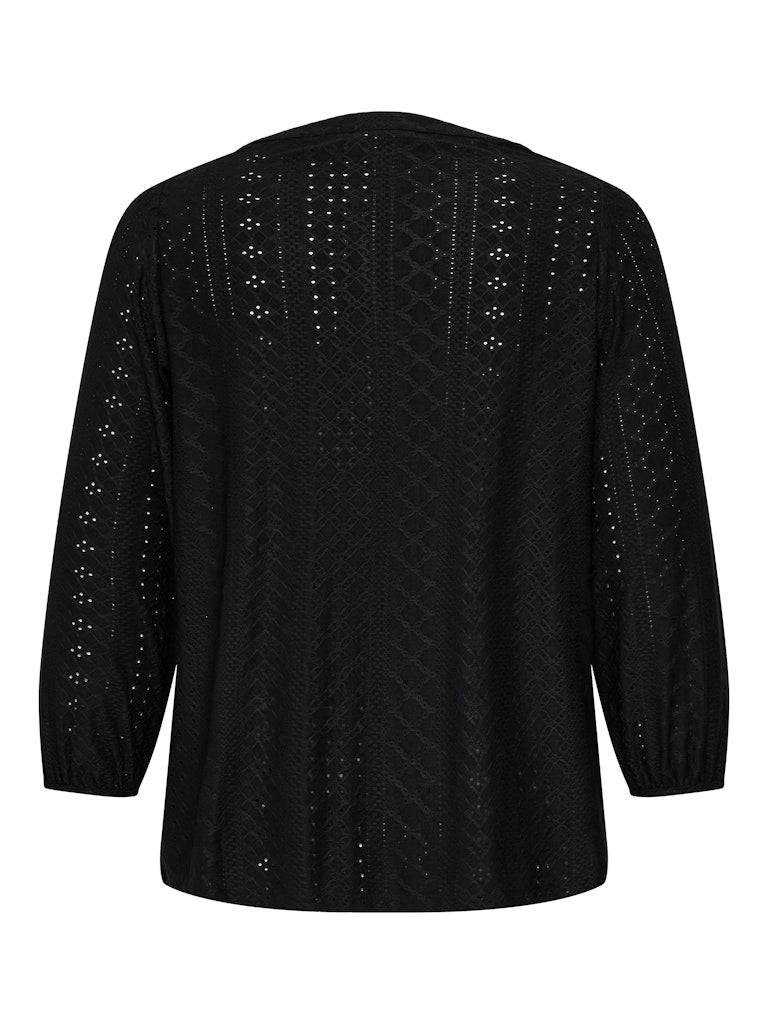 Only Carmakoma CARSANDRA 3/4 SPLIT TOP JRS zwart