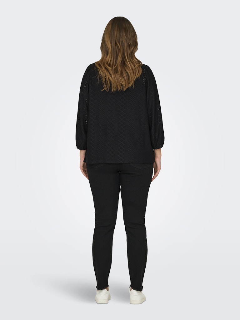 Only Carmakoma CARSANDRA 3/4 SPLIT TOP JRS zwart