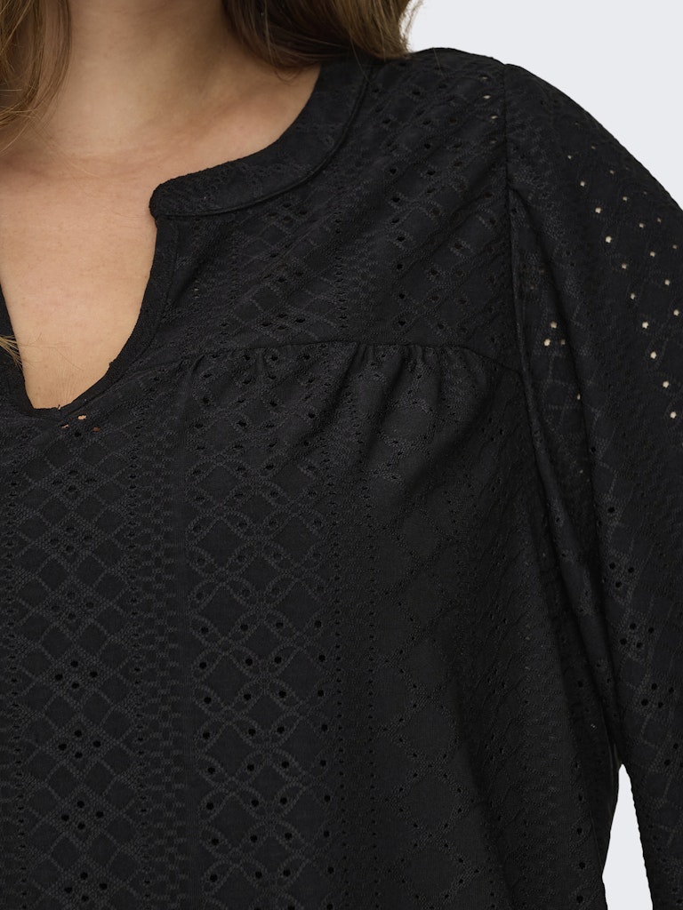 Only Carmakoma CARSANDRA 3/4 SPLIT TOP JRS zwart