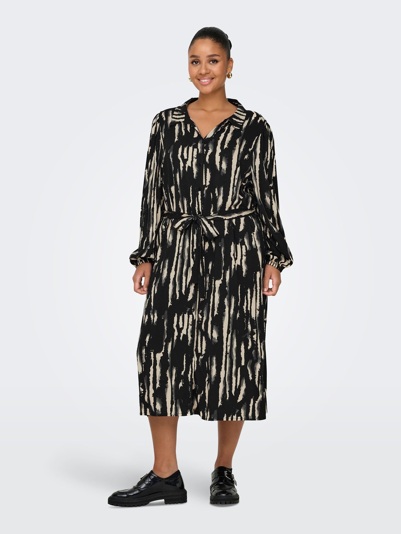 ONLY CARMAKOMA CARMIKAELA LS CALF SHIRT DRESS
