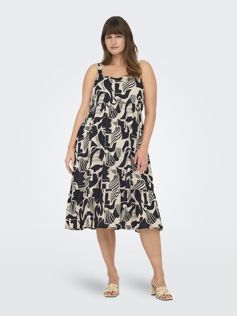 Only Carmakoma CARMALUSI S/L CALF DRESS AOP Pumice Stone