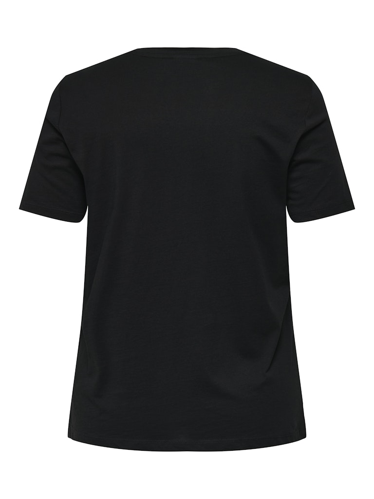 Only Carmakoma CARELLIOT LIFE S/S O-NECK JEANS TEE JRS zwart