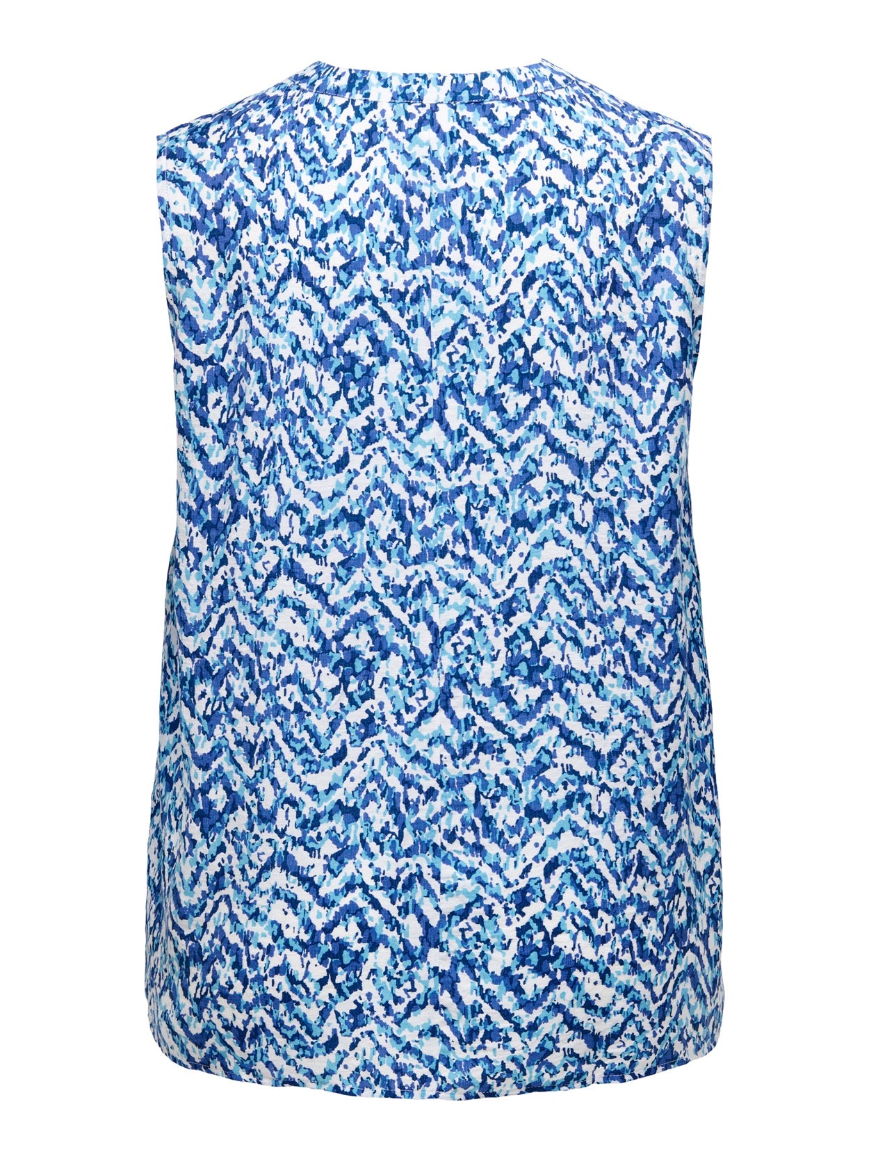 ONLY CARMAKOMA CARSONYALI LIFE SL V-NECK TOP AOP BLAUW