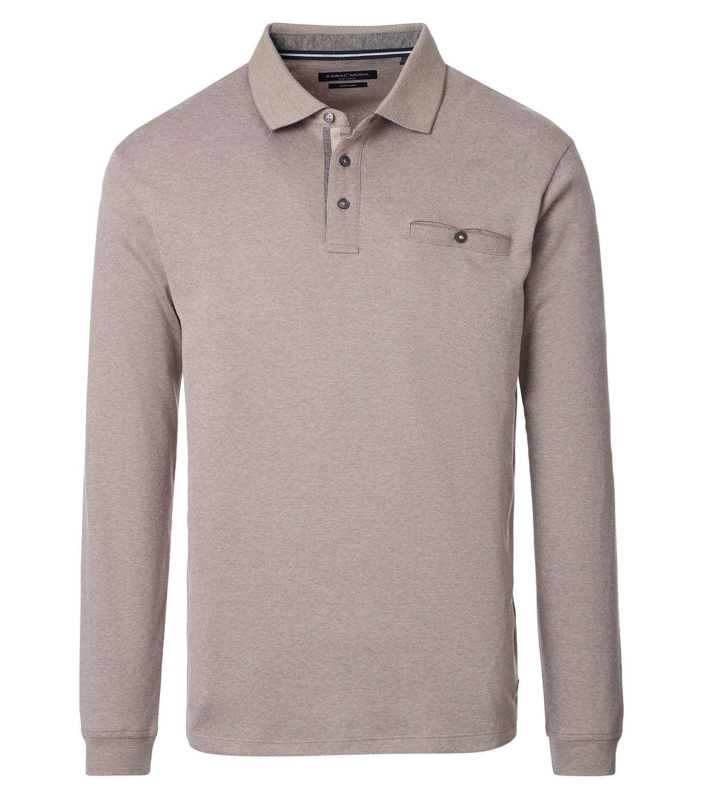 Casa Moda patterned polo shirt 1/1 sleeve plaza taupe