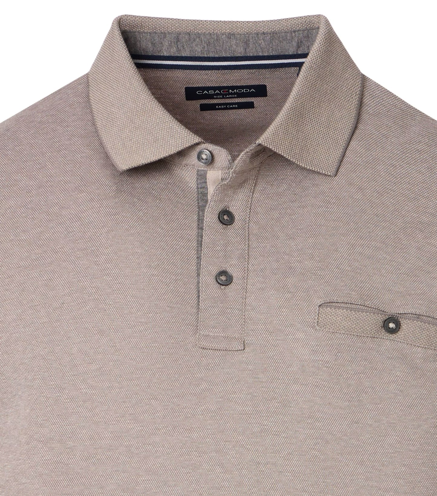 Casa Moda patterned polo shirt 1/1 sleeve plaza taupe