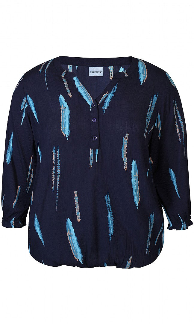 Zhenzi Nataly 401 Blouse Donkerblauw