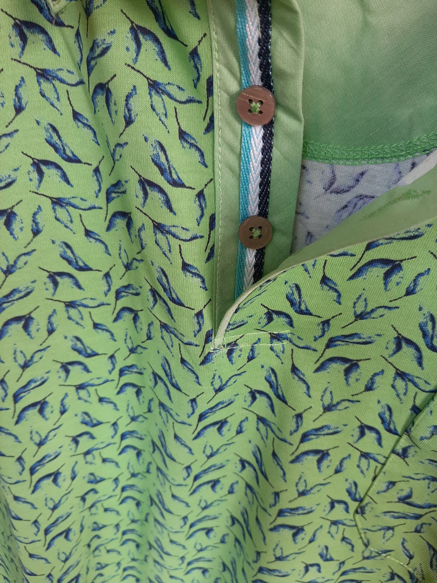 Hajo Polo Groen Blauwe print