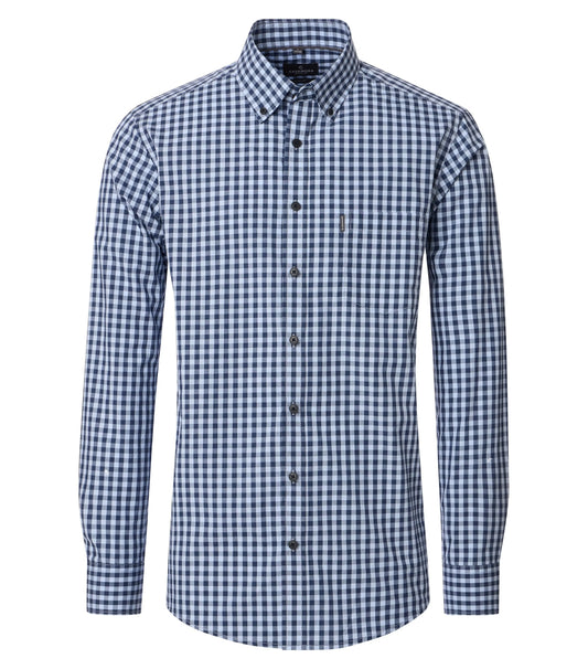 Casa Moda Casual Fit overhemd blauw blok