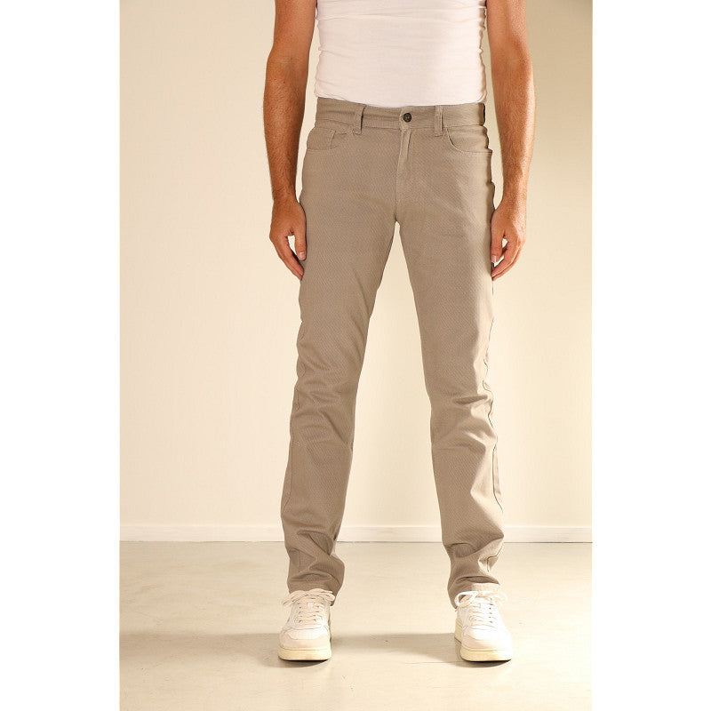 NEW-STAR NYON PANTS SLIM FIT PRINTED TWILL SAND