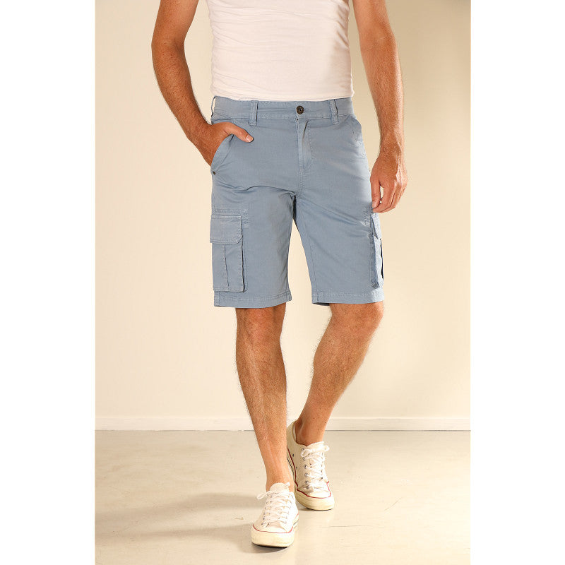 NEW STAR PANTS BERMUDA STRETCH POPLIN LIGHT BLUE