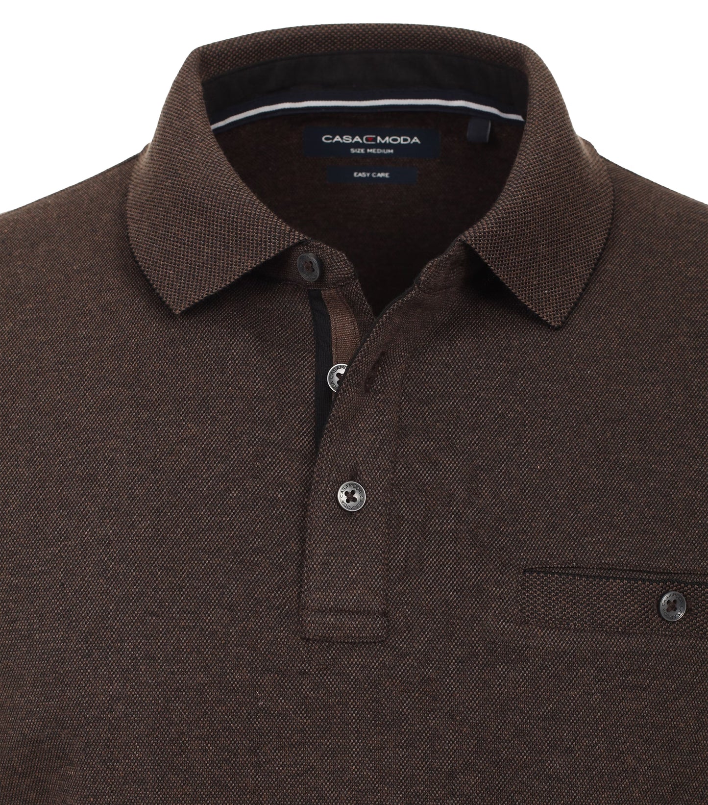 Casa Moda patterned polo shirt 1/1 sleeve brown