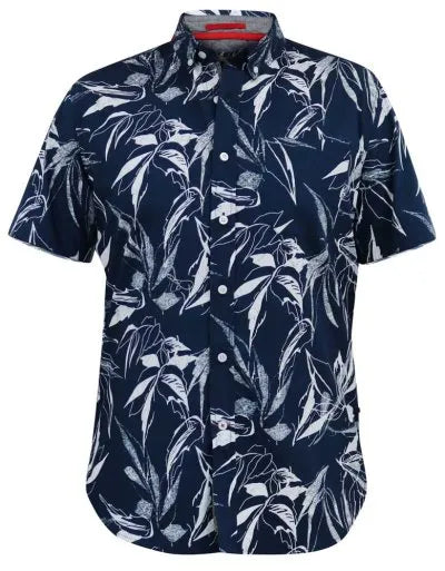 Duke 555 Finley Marineblauw Hawaiiaans Overhemd Big men size
