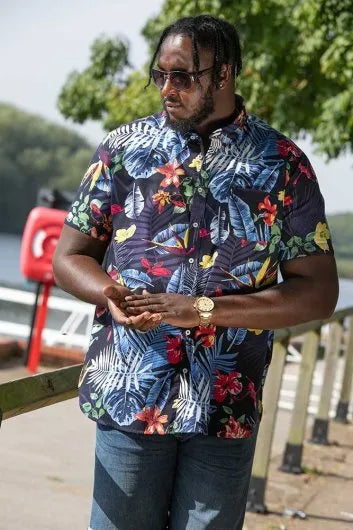 Duke 555 Toby Veelkleurig Hawaiiaans Overhemd Big men size