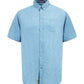 D555 Falmouth-1 Overhemd Blue Linnen-Mix Big Men Size