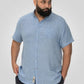 D555 Falmouth-1 Overhemd Blue Linnen-Mix Big Men Size