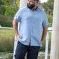 D555 Falmouth-1 Overhemd Blue Linnen-Mix Big Men Size