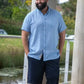 D555 Falmouth-1 Overhemd Blue Linnen-Mix Big Men Size