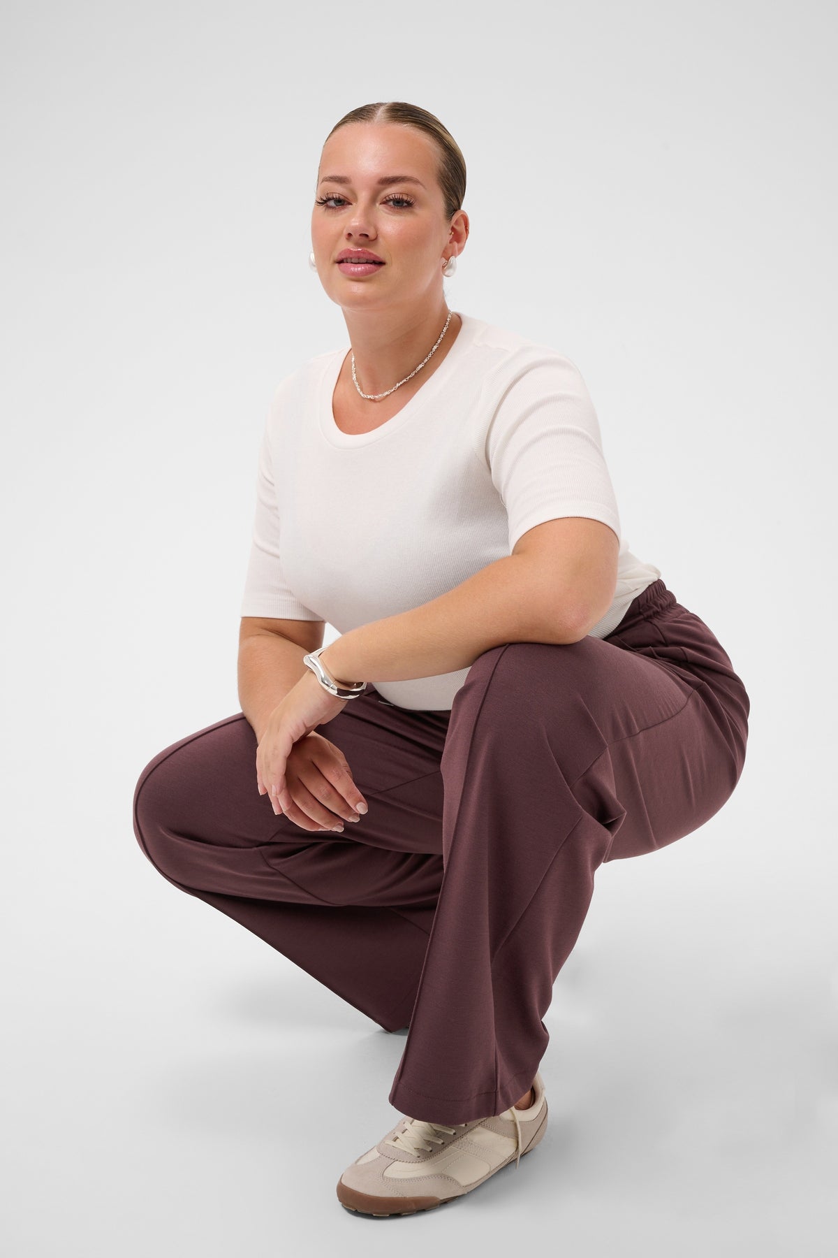 Kaffe Curve KCjenna Straight Pants Fudge
