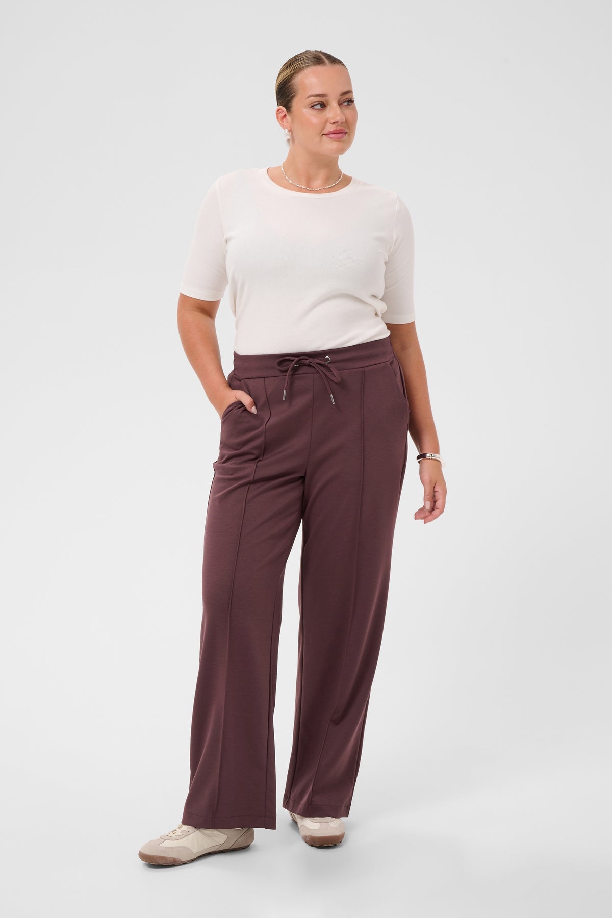 Kaffe Curve KCjenna Straight Pants Fudge