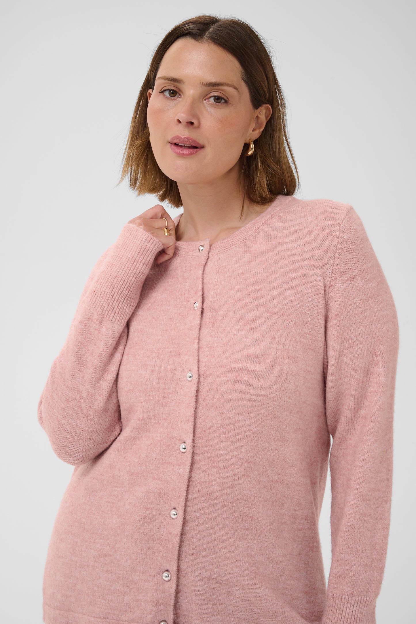 Kaffe Curve KCniela Cardigan Pale Mauve Mel