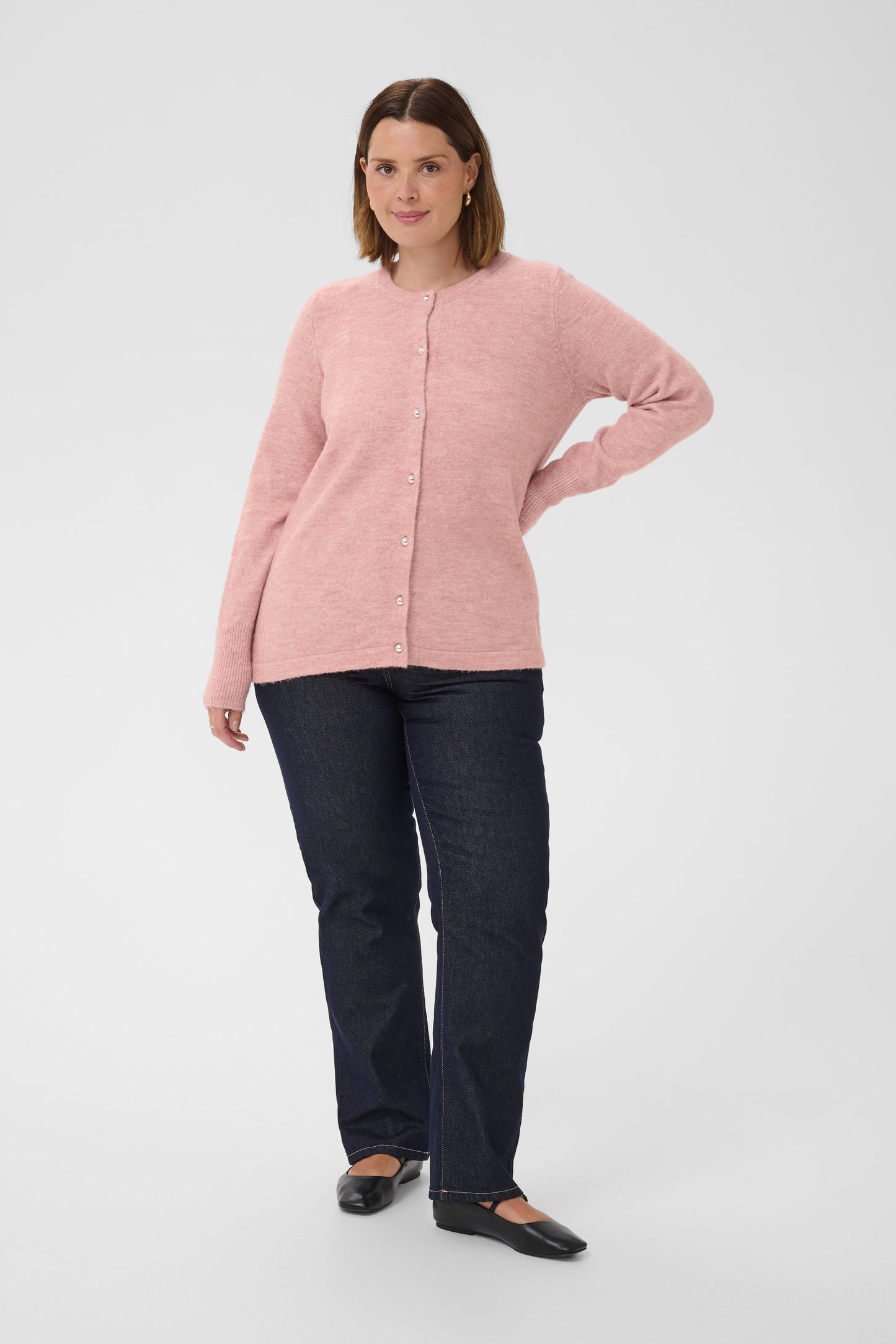 Kaffe Curve KCniela Cardigan Pale Mauve Mel