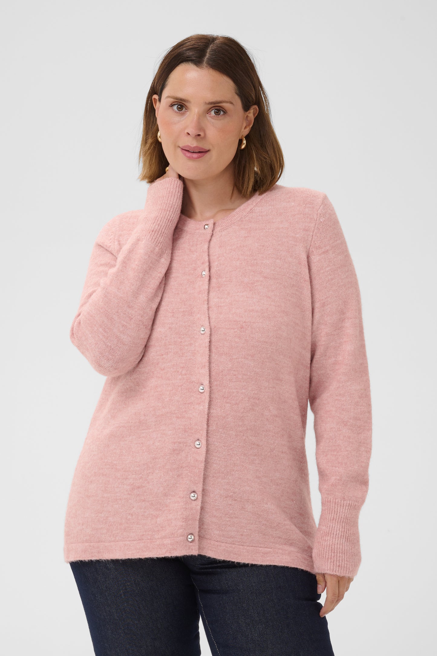 Kaffe Curve KCniela Cardigan Pale Mauve Mel