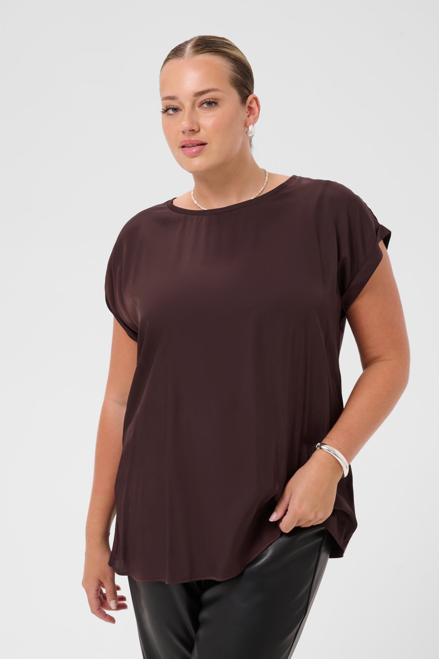Kaffe Curve KCmilia Wing SL Blouse Fudge