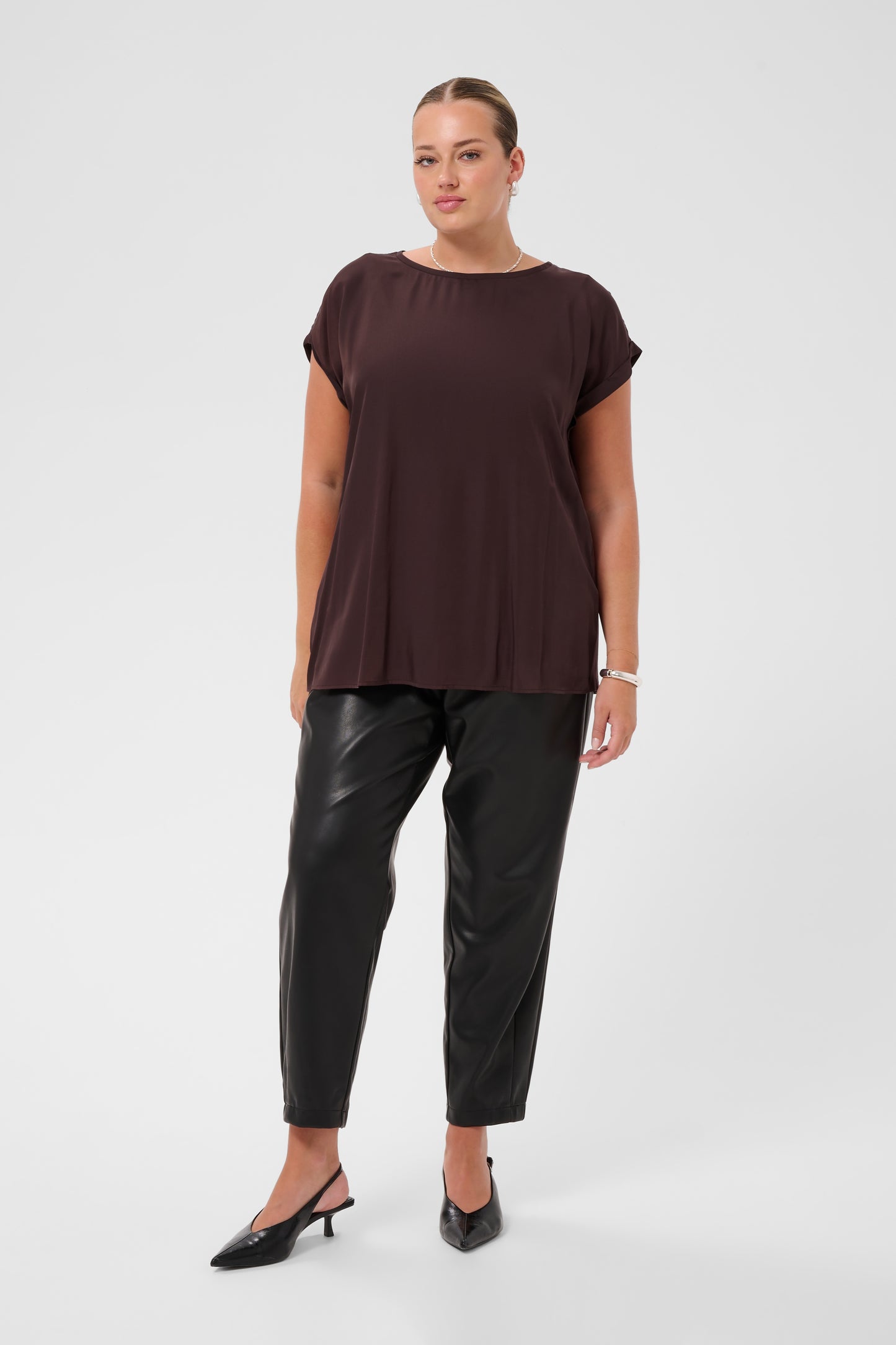 Kaffe Curve KCmilia Wing SL Blouse Fudge