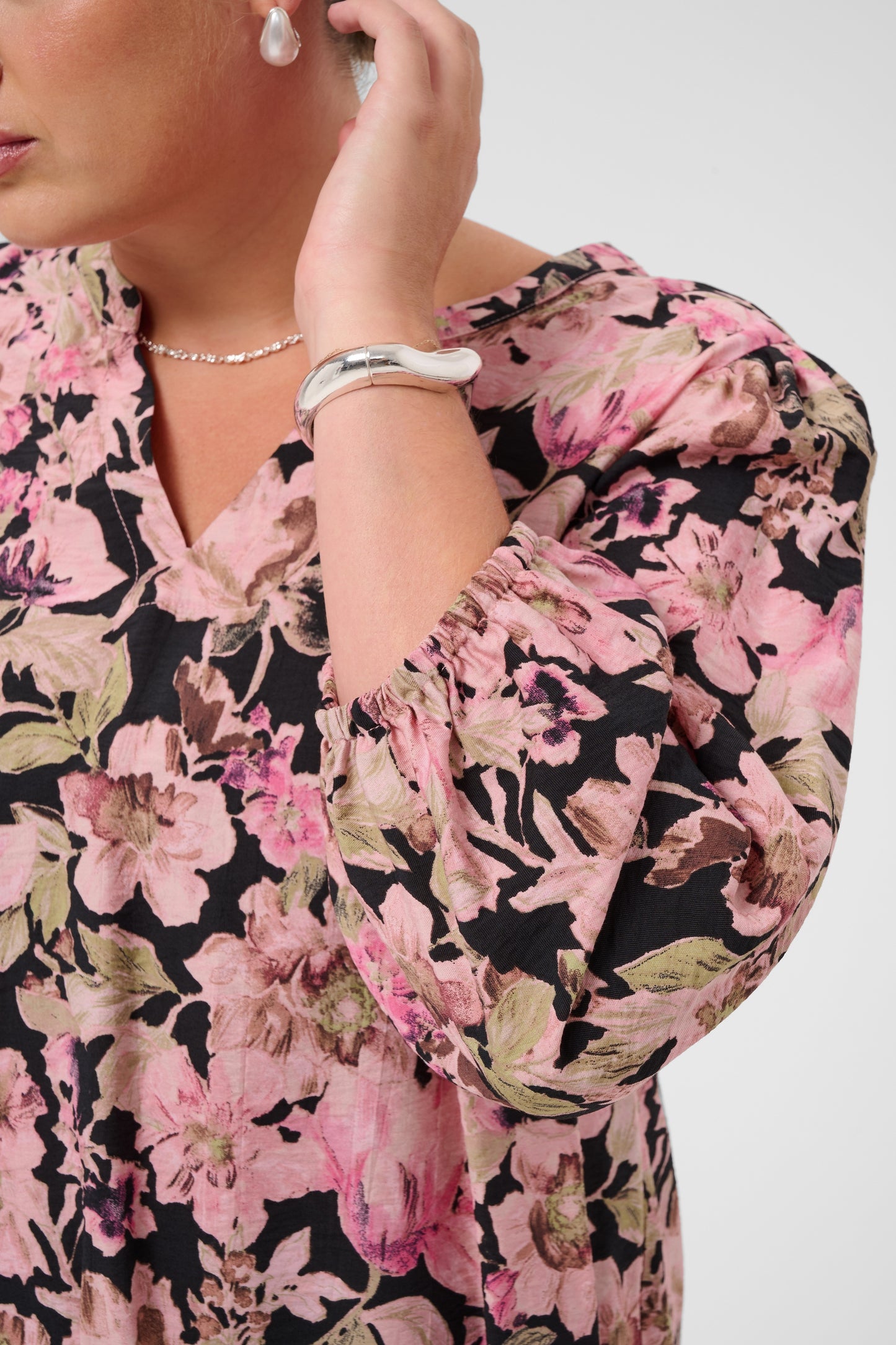 KCsarina Blouse Pink Flower Print