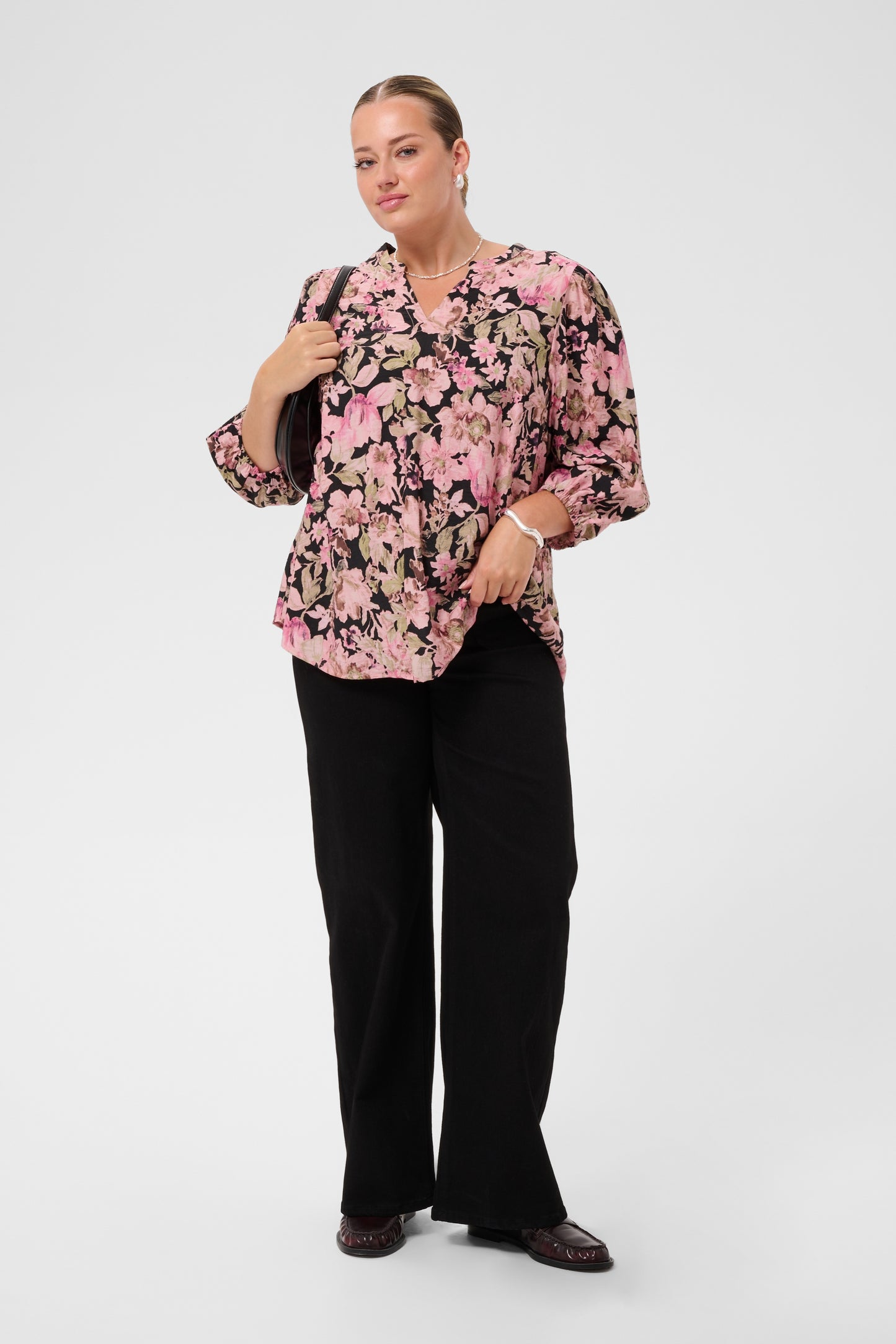 KCsarina Blouse Pink Flower Print