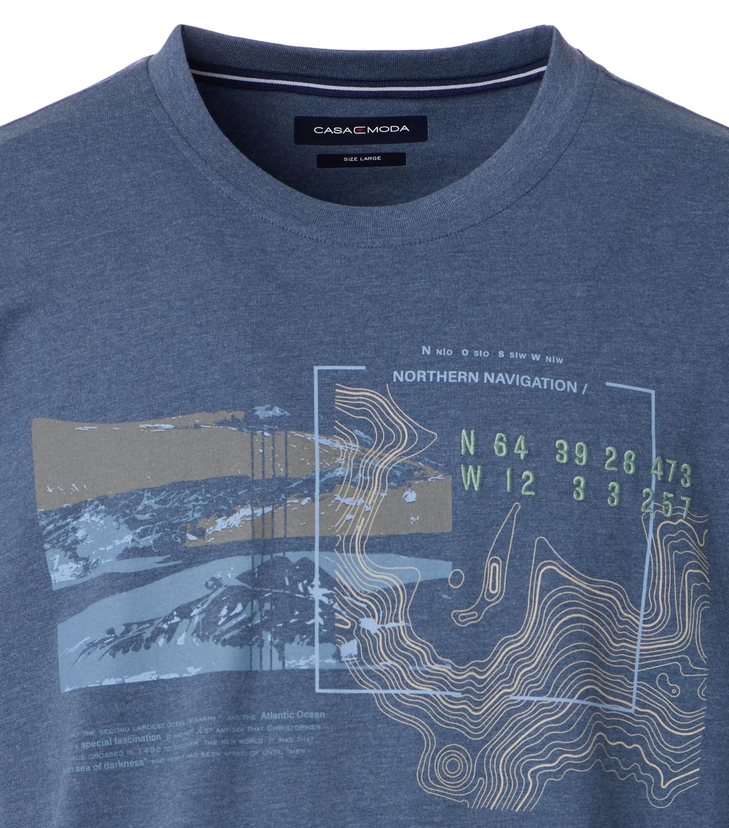 Casa Moda t-shirt o-neck print blue