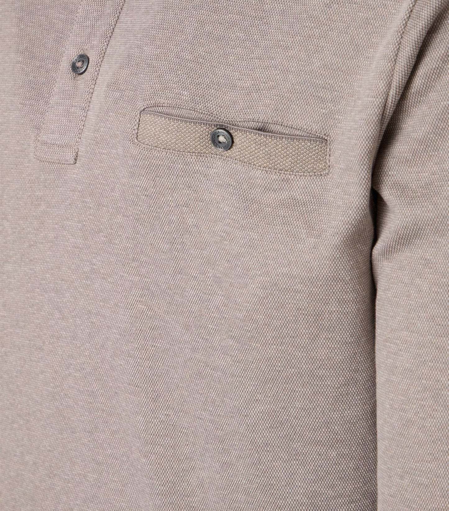 Casa Moda patterned polo shirt 1/1 sleeve plaza taupe