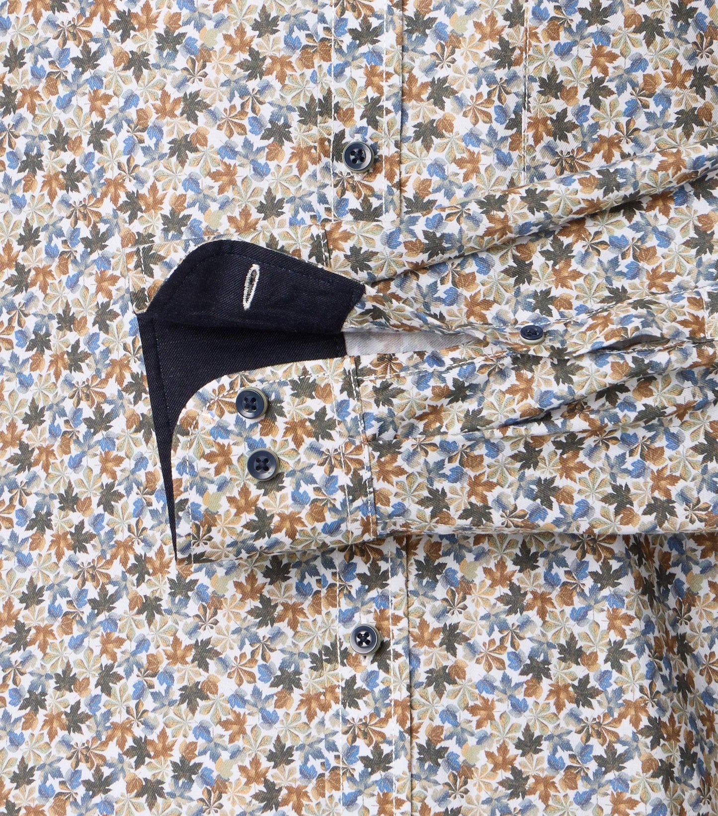 Casa Moda leisure shirt 1/1 sleeve kent print blue