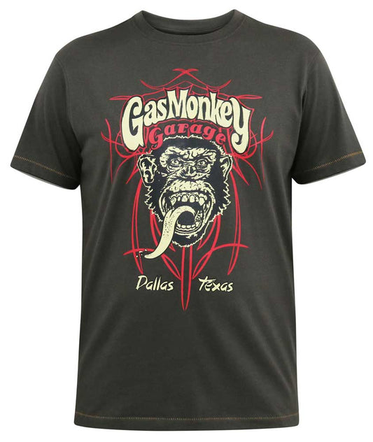 Duke 555 Dallas Officieel T-shirt met ronde hals en gas monkey print Plussize