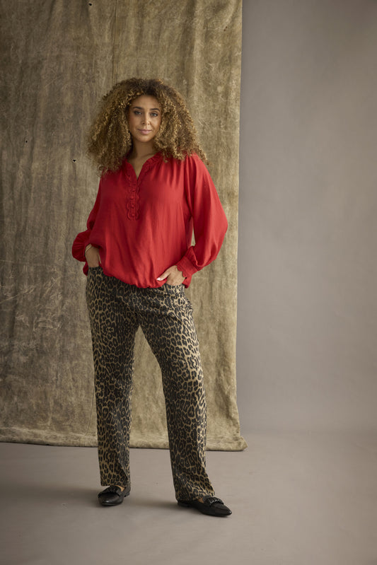 Zhenzi Orra 934-Blouse L/S Tango Red