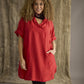 Zhenzi Orra 935-Tunic 3/4 Tango Red
