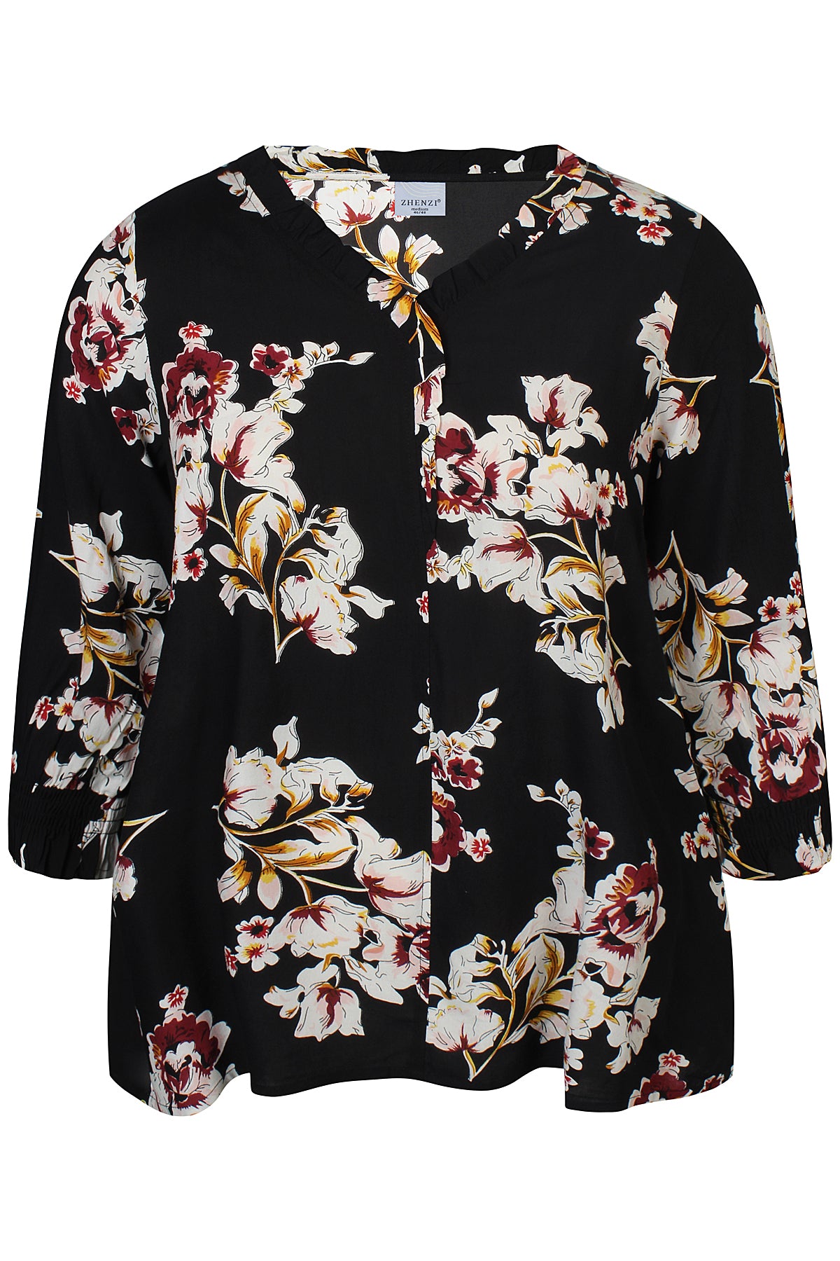 Zhenzi Ozie 936-Blouse 3/4 Tango Red