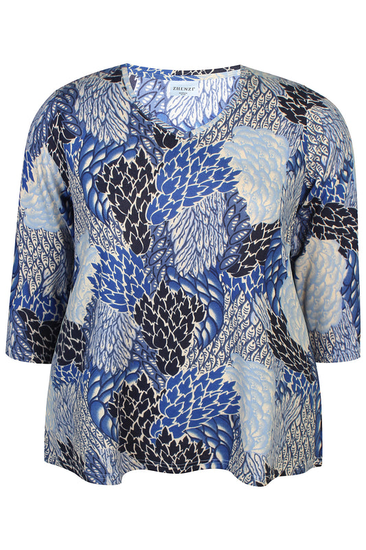 Zhenzi Zh-Ainsley 992-Blouse 3/4 True Blue