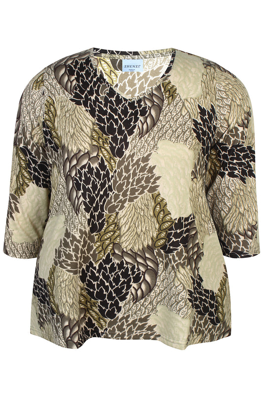 Zhenzi Zh-Ainsley 992-Blouse 3/4 Stone Green