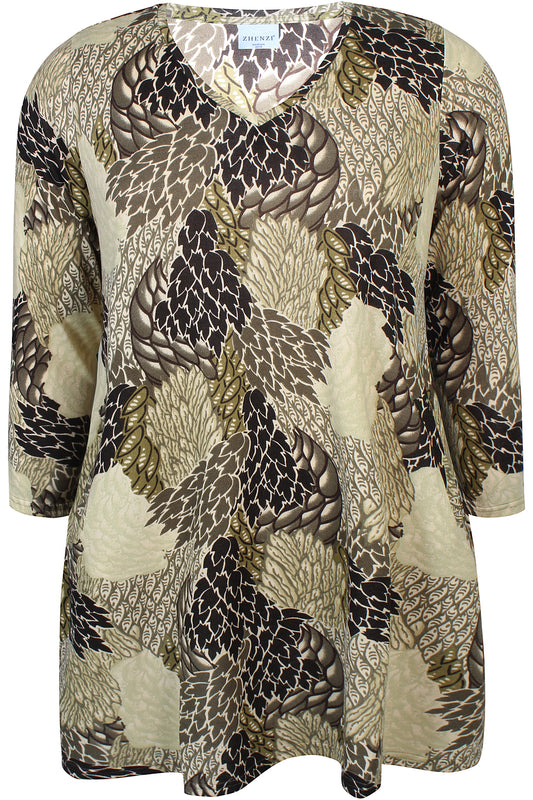 Zhenzi Zh-Ainsley 993-Tunic 3/4 Stone green