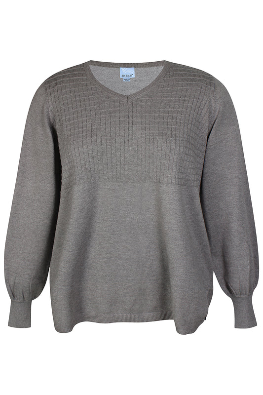 Zhenzi Zh-Kogle 994-Pullover L/S Semi grey melange