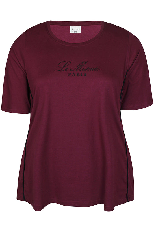 Zhenzi Zh-Saee 1005-T-shirt 2/4 Maroon