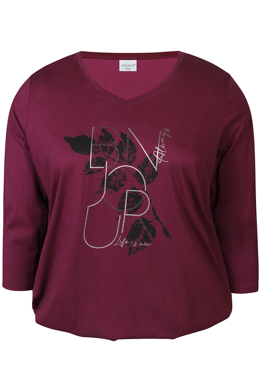 Zhenzi Zh-Saee 1008-T-shirt 3/4 Maroon