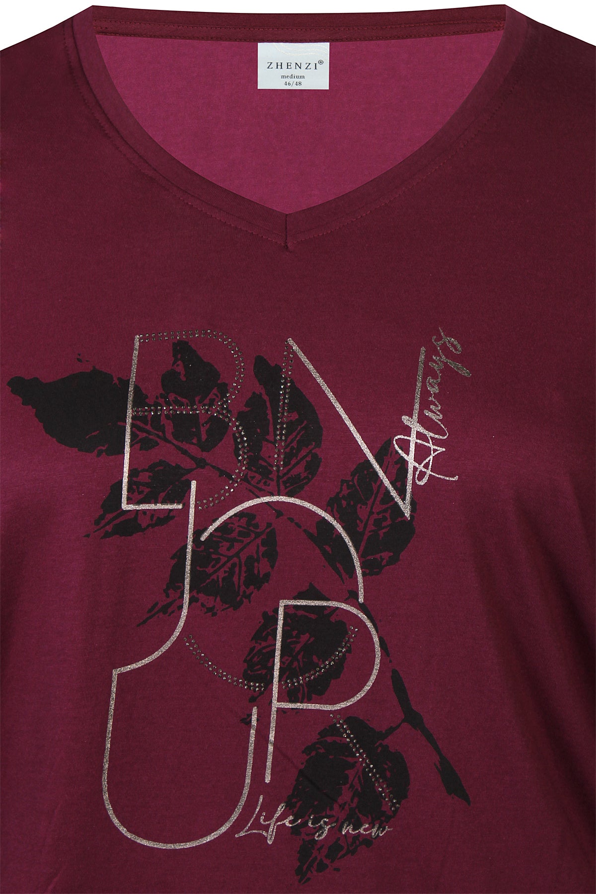 Zhenzi Zh-Saee 1008-T-shirt 3/4 Maroon