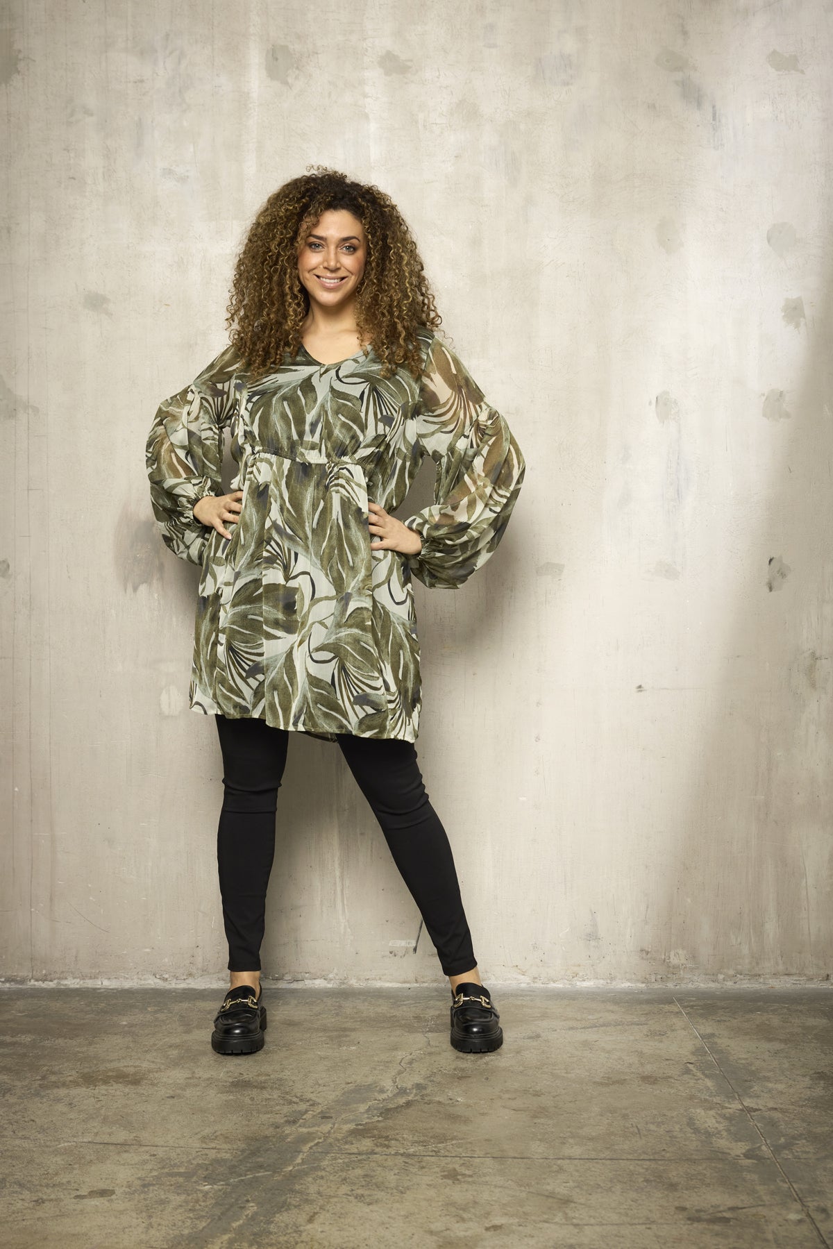 Zhenzi Zh-Seya 1043-Tunic L/S Stone green