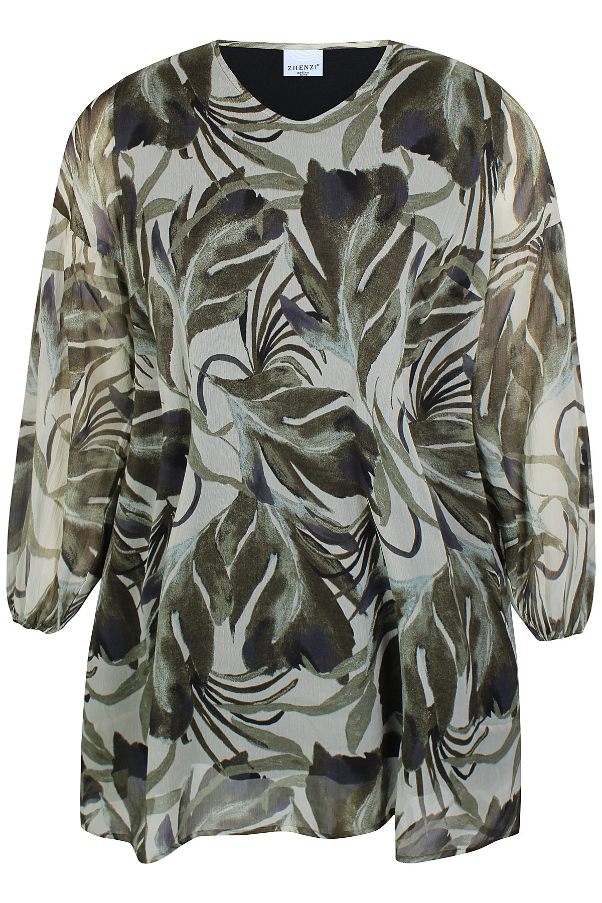 Zhenzi Zh-Seya 1043-Tunic L/S Stone green