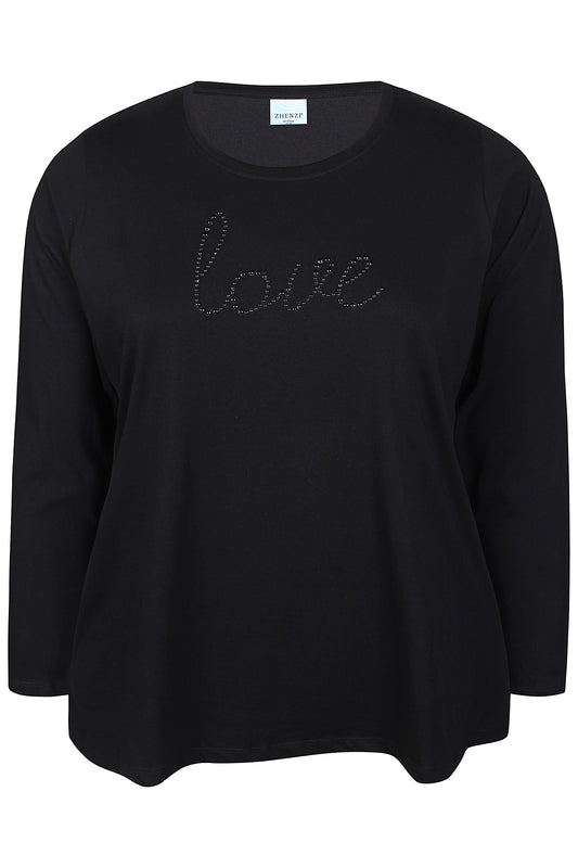 Zhenzi Zh-Tess 1098-T-shirt L/S zwart