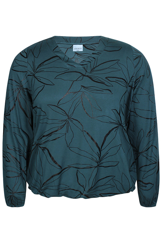 Zhenzi Sylva 1105-Blouse L/S Teal green