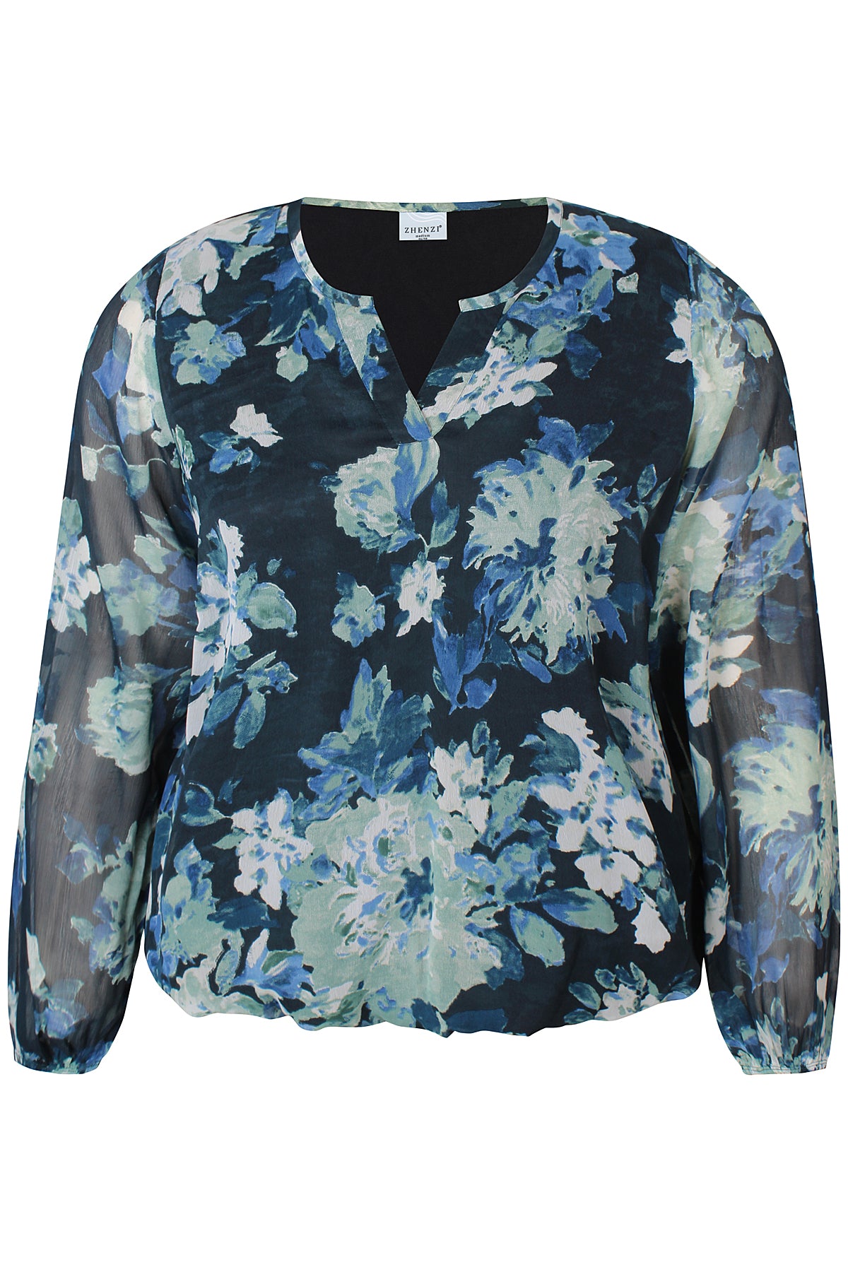 Zhenzi Zh-Toya 1119-Blouse LS Teal green