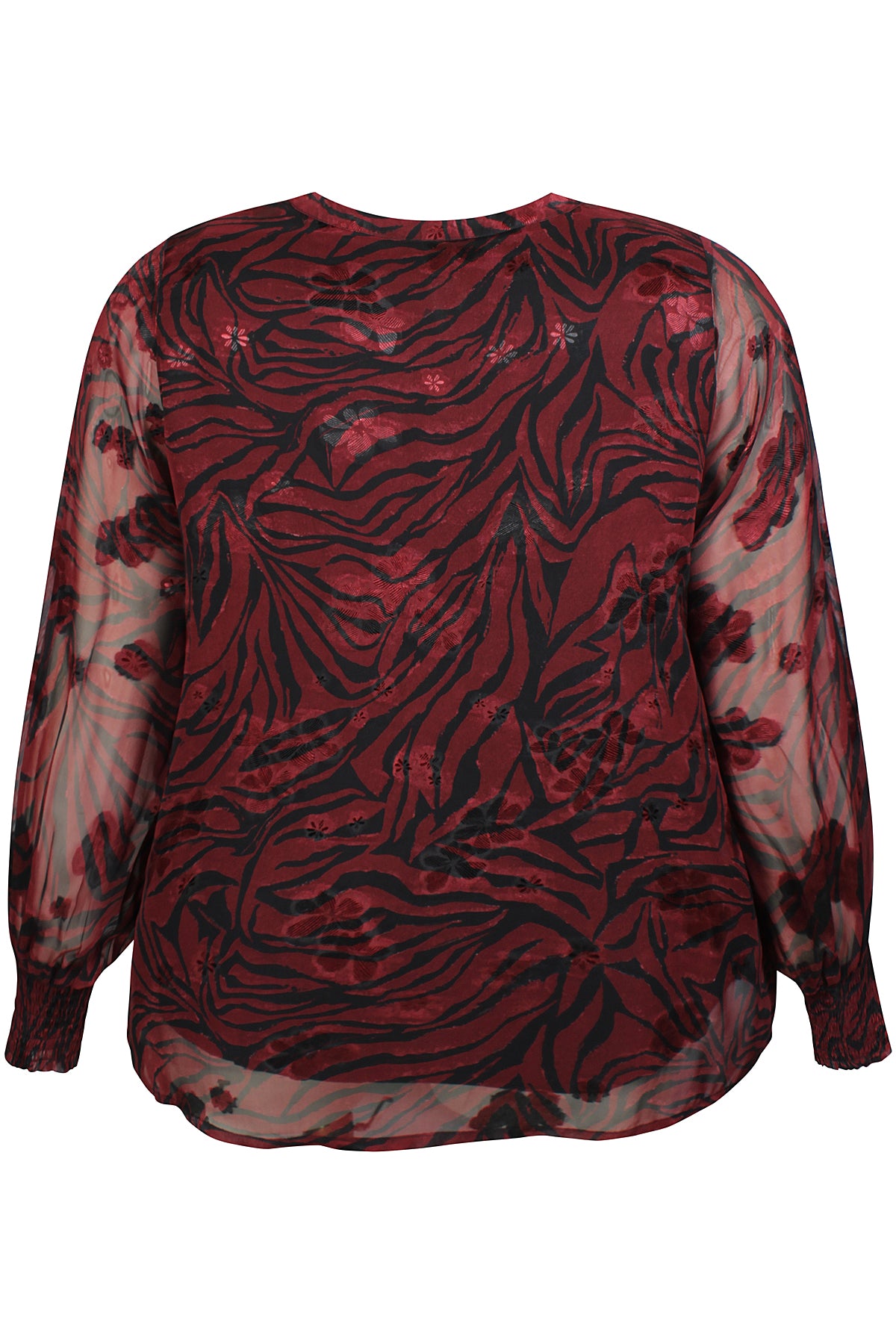 Zhenzi Zh-Tula 1121-Blouse L/S Burgundy red